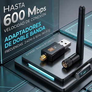 ELE-GATE WiFi USB Adapter 600Mbps Dual Band AC With Antenna For <b>PC</b> - Product Image 1