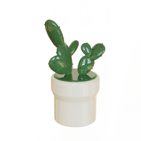Pot de rangement de cuisine en céramique blanche personnalisé avec logo, pot à biscuits et bonbons en porcelaine avec couvercle en forme de cactus fait main, vente en gros