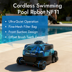 Robot nettoyeur de <span class=keywords><strong>piscine</strong></span> sans fil haute performance pour extérieur, technologie de stationnement automatique, forte aspiration, charge rapide - Product Image 2