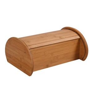 Caja para pan de bambú con tapa enrollable, color natural, 30x40.5x18.5cm, para conservar la frescura, para uso en la cocina. - Product Image 2