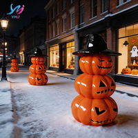 Sculpture de citrouille en résine de fibre de verre de luxe, décoration d'Halloween haut de gamme, écologique, durable, pour jardin extérieur, design personnalisé, grande taille