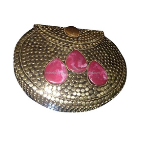 Sac à main en métal bohème de style indien pour femmes, sac de soirée de luxe fait à la main, sac de messager pour mariage, chaînes en gros - Product Image 2