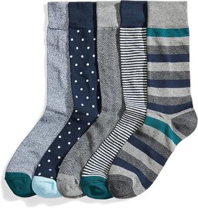 Lot de 5 <span class=keywords><strong>chaussettes</strong></span> habillées à motifs amusants pour hommes, ensemble de coffret cadeau de <span class=keywords><strong>chaussettes</strong></span> en coton fantaisie colorées avec logo personnalisé, vente en gros - Product Image 4