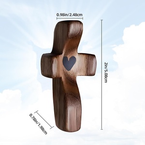 Croce per il mio cuore regalo di incoraggiamento con croce in legno per alleviare lo Stress da dita regali per alleviare lo Stress da tasca piccola croce - Product Image 5
