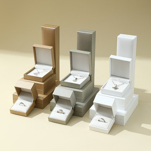 Premium Gold Shop Packaging Rigid Jewelry <strong>Box</strong> Set Gold Metallic Finish Satin Lined Necklace <strong>Ring</strong> Earring Boxes for Boutique Gift - Product Image 2