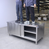 Table en acier inoxydable, table en inox, cuisine commerciale, armoire de cuisine en acier inoxydable