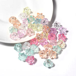 Vente en gros de perles transparentes pentagramme en acrylique de couleur printanière, style féerique, accessoires de bricolage, matériaux faits à la main - Product Image 2