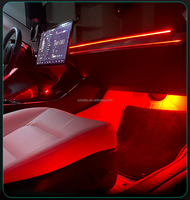Système d'éclairage de voiture Lumière d'ambiance intérieure LED 64 couleurs, adapté à la lumière d'ambiance de voiture Tesla Model 3
