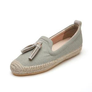 Chaussures plates pour femmes en raphia tressé, lin et <span class=keywords><strong>corde</strong></span> de chanvre, style mocassins et espadrilles, pour la marche décontractée et le quotidien, vente en gros - Product Image 1