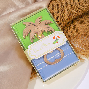 Bãi biển theo chủ đề ủng hộ đám cưới kim loại cọ và cây dừa chai cụ mở trở lại quà tặng cho khách bên ủng hộ - Product Image 4