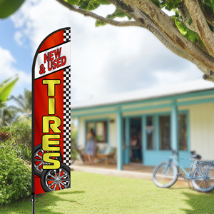 2.5*11.5 FT NEW USED TIRES High Quality Custom Feather <b>Flags</b> Beach <b>Flag</b> for Beach Party and Advertising Promotions - Product Image 5