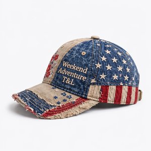 Gorra de Béisbol de 6 Paneles de Mezclilla Lavada con Logotipo Personalizado Bordado Plano, Estilo Vintage, Fabricante de Gorras - Product Image 4