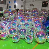 Grandes boules gonflables brillantes pour fêtes d'anniversaire, mariages, décorations d'événements, ballons à bulles irisés, boule miroir gonflable
