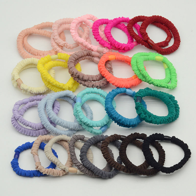 6cm Slim Ice Silk Hair Scrunchies Elastic Hair Bands Ponytail Holder Rope Hair Tie for Women Kids Girls Wholesales Accessories