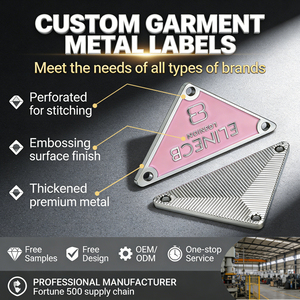 Etiquetas Metálicas Decorativas para <span class=keywords><strong>Ropa</strong></span> con Logotipo, Diseño Personalizado, Etiquetas Metálicas para Prendas con Resina Epoxi Rosa - Product Image 1