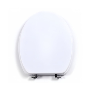 Asiento de Inodoro Redondo Blanco de MDF Moldeado para Baño Moderno, <span class=keywords><strong>Tapa</strong></span> de Inodoro de Duroplast para Apartamentos de Alquiler - Product Image 2