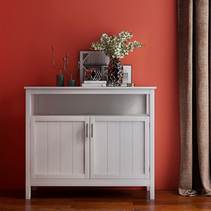 <b>White</b> Kitchen Storage <b>Sideboard</b> Buffet Cabinet With Doors And Open Shelf For Serving And Organization - Product Image 2