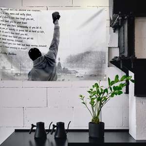 ธงคำคมสร้างแรงบันดาลใจ ร็อคกี้ บัลบัว ซันไชน์ แอนด์ เรนโบว์ส ขนาด 3x5 ฟุต พร้อมห่วงทองเหลืองอย่างดี สำหรับตกแต่งภายนอก - Product Image 5