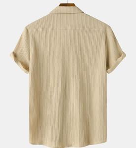 Vendita calda camicetta estiva con risvolto tinta unita camicia da <span class=keywords><strong>uomo</strong></span> con bottone a manica corta <span class=keywords><strong>abbigliamento</strong></span> <span class=keywords><strong>firmato</strong></span> da <span class=keywords><strong>uomo</strong></span> - Product Image 2