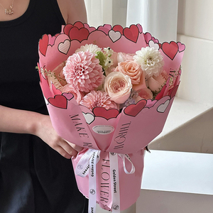 Carta da imballaggio a Bouquet fiorista floreale impermeabile <span class=keywords><strong>in</strong></span> rilievo tridimensionale <span class=keywords><strong>in</strong></span> rilievo arte fiori di rosa carta da imballaggio - Product Image 5