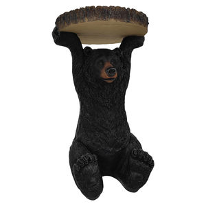 Mesa auxiliar de oso negro americano, taburete de mesa de pedestal, estatua de oso de resina, escultura pintada a mano, decoración para sala de estar y oficina en casa - Product Image 2