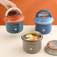 304 Edelstahl Lunchbox mit Tragegriff Auslaufsicher mit Deckel Mikrowellengeeignet Lebensmittelecht BPA-frei für Büro und Schule