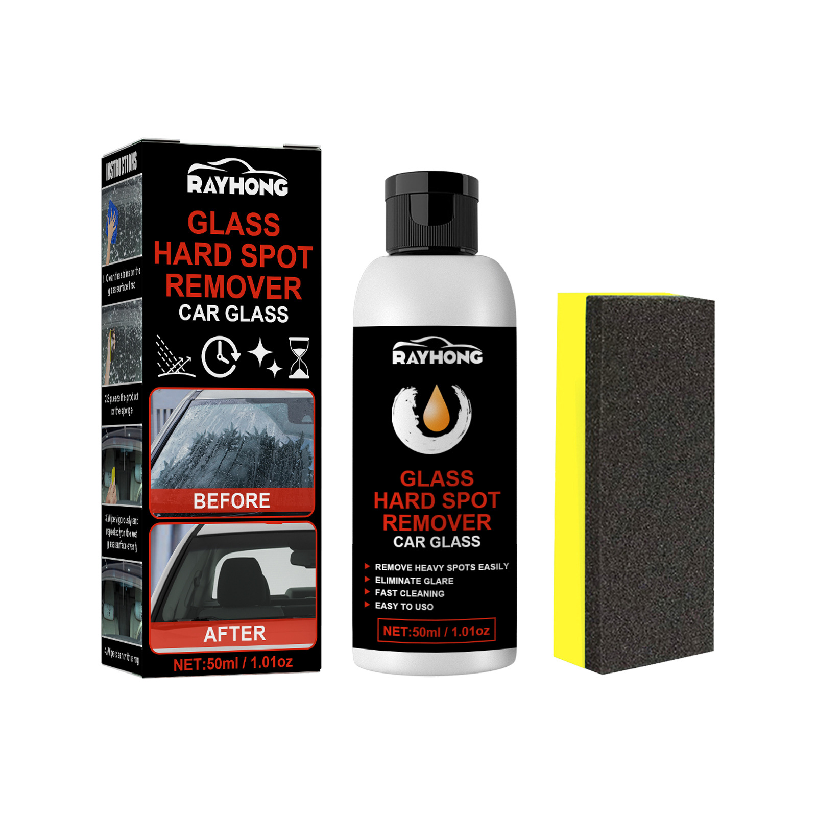 Крем для глубокой очистки и полировки стекла от царапин автомобиля