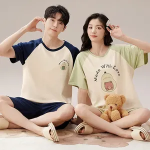 Conjuntos <span class=keywords><strong>de</strong></span> pijamas <span class=keywords><strong>de</strong></span> verano <span class=keywords><strong>para</strong></span> mujeres y hombres, camisetas <span class=keywords><strong>de</strong></span> manga corta + pantalones cortos, trajes <span class=keywords><strong>de</strong></span> 2 piezas, ropa <span class=keywords><strong>de</strong></span> dormir con dibujos animados, ropa informal <span class=keywords><strong>para</strong></span> parejas, ropa <span class=keywords><strong>para</strong></span> el hogar - Product Image 2