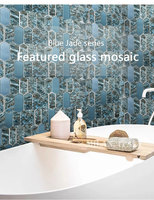 Serie de jade azul, mosaico de vidrio, baño, cocina, sala de estar, Villa, paredes interiores, pisos, interiores modernos
