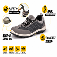 Chaussures de sécurité AOXIANG pour la construction, embout en acier, antidérapantes, anti-perforation, confortables, printemps-été, dessus en cuir nubuck, doublure en mesh