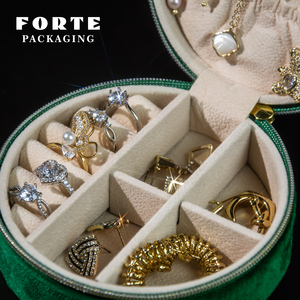 FORTE PACKAGING Petite boîte à bijoux de <span class=keywords><strong>voyage</strong></span> Boîte de rangement en velours portable pour organiser et ranger les bijoux - Product Image 6