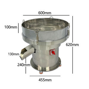 वाणिज्यिक 60 सेमी स्टेनलेस स्टील कंपन स्क्रीन बहुक्रियाशील प्लास्टिक पाउडर स्क्रीनिंग मशीन टोफू पृथक्करण मोटर असर - Product Image 6