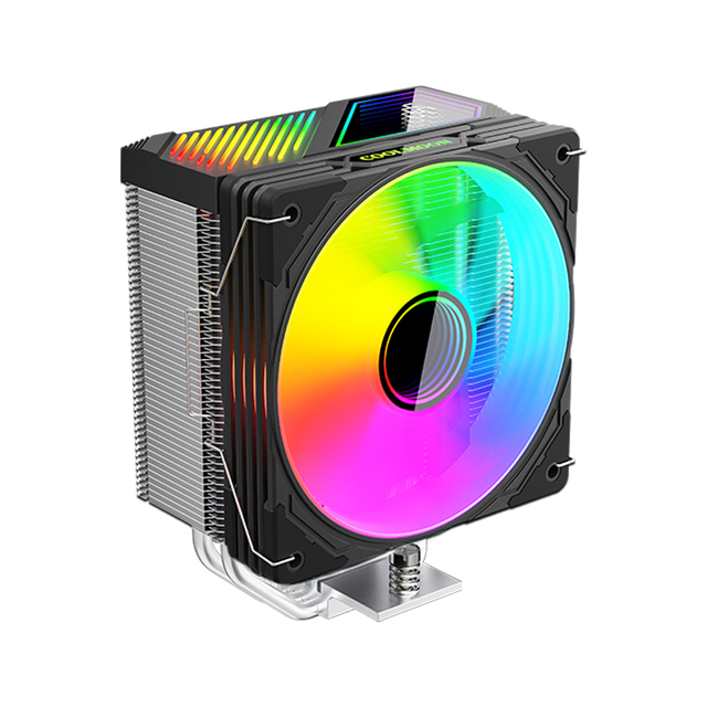 For GT400 Gaming PC CPU Cooler High Performance White 4 Heat Pipes ARGB Temperature Display 145W TDP 23dBA Quiet