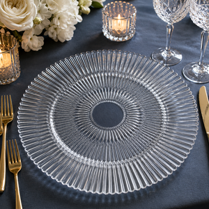 Sottopiatti in Vetro Trasparente all'Ingrosso per Matrimoni e Decorazioni - Product Image 4