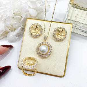 9357DIY Fine Silver <b>Jewelry</b> <b>Set</b> with S925 Pendant and Ring Gold and Silver Stand <b>Pearl</b> and Zircon Accessories for Gifts - Product Image 1