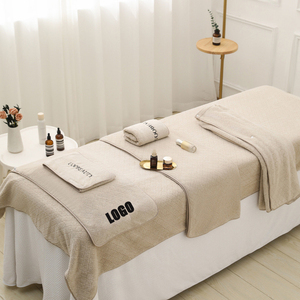 Venta al por mayor logotipo personalizado suave absorbente Rosa blanco gris beige <span class=keywords><strong>toallas</strong></span> de microfibra para spa centro de cuidado de belleza - Product Image 1
