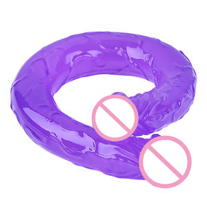 Masturbador Lésbico de Doble Cabeza Simulada <span class=keywords><strong>Extra</strong></span> Largo, Juguetes Sexuales de TPE Suave y Silicona para Mujeres, Consolador Doble Gay - Product Image 6