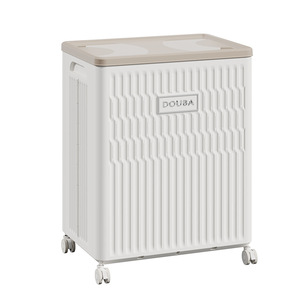 Doubai Clothing Organizer Rectangle <b>Large</b> Capacity Movable Storage Cabinet with Wheels Standing Type Part 3063 for Bedroom Use - Product Image 4