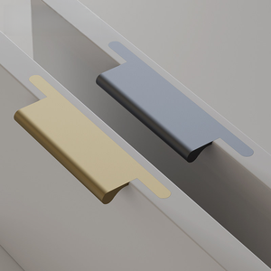 Minimalist Style Aluminum Alloy Embedded Furniture Handles Invisible Edge Pulls for Wardrobe Cabinet Drawer &amp; Shoe Cabinet - Product Image 1