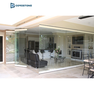Puertas correderas de aluminio sin marco para <span class=keywords><strong>terraza</strong></span>, cortina de vidrio, puertas plegables, partición interior, <span class=keywords><strong>puerta</strong></span> de vidrio de aluminio - Product Image 6