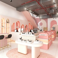 Présentoirs de vitrine pour magasins de cosmétiques, parfums et soins de la peau, conception de personnalisation complète de la pièce, armoire de présentation, décoration de magasin de maquillage