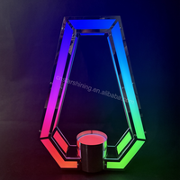 Présentoir LED en acier inoxydable argenté et acrylique pour bouteilles de champagne, glorificateur VIP, support à whisky pour bars et discothèques