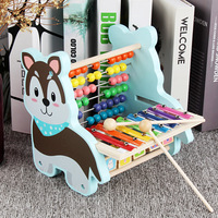 Juguete Educativo de Madera para la Primera Infancia, Rompecabezas de 40 Piezas con Temática Animal, Juego de Enhebrar Cuentas, Percusión, Multifuncional, Unisex, 0-24 Meses