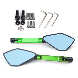 Espejos Retrovisores Laterales para Motocicleta, de Aluminio, con Mango Recto, Color Rojo - Product Image 3