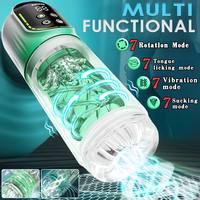 Neues Modell Flüsterleiser Männer-Stimulator Vibrator Saugend Stoßend Rotierend Automatisches Männliches Masturbationsgerät