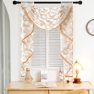 Jacquard Rèm Nhà Bếp Bộ cửa sổ ngắn Rèm valances Swag cửa sổ nhỏ điều trị rèm cửa đính cườm Sheer vải tuyn phòng khách - Product Image 3