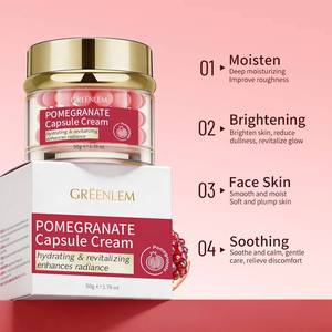 Crema Facial Nocturna Hidratante y Blanqueadora Greenlem con Granada, 50 ml, Niacinamida, Betaína, Cápsulas Hidratantes, Marca Privada - Product Image 1