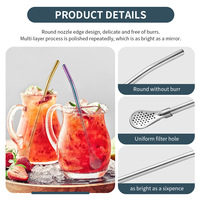 Paille en métal réutilisable en acier inoxydable avec filtre, paille à boire coudée détachable, adaptée au maté, aux jus et au café