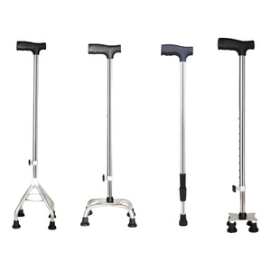 Bâton de marche télescopique réglable à quatre pieds pour personnes âgées et handicapées avec fonction de réglage de la hauteur, support de bâton de randonnée - Product Image 2