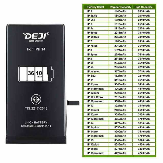 DEJI Mobile Phone Big Battery for iphone 14 Batteries Packing Oem